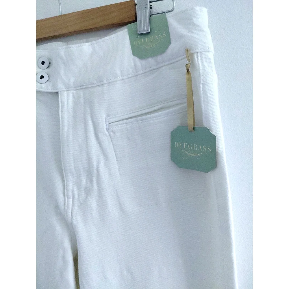 Ryegrass Jeans White Womens High Rise Super Flare Size 12 NEW Boho Coastal Chic - Picture 2 of 12